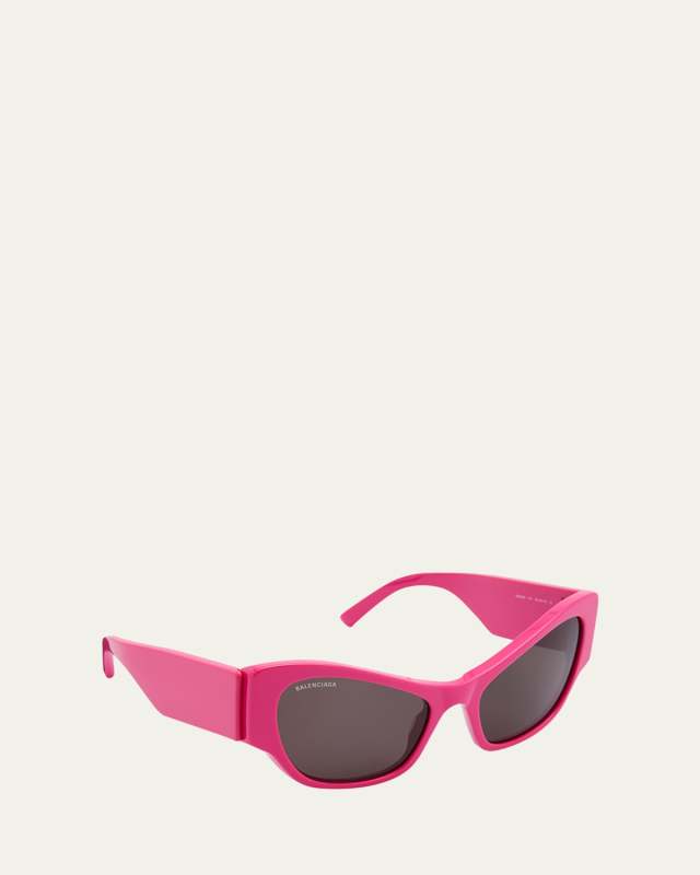 Hot Pink Logo Acetate Cat-Eye Sunglasses